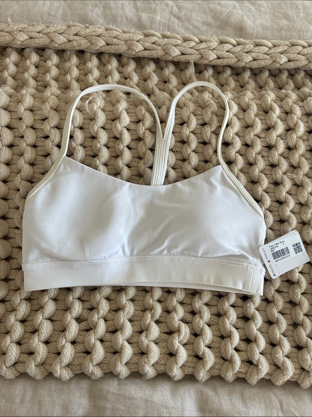 lululemon athletica White Strappy Light Support Sports Bra